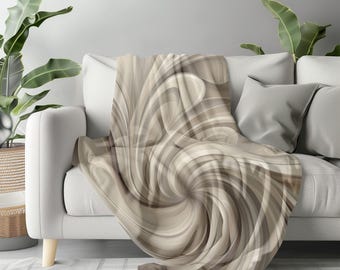 Abstract Swirl Art Plush Blanket: Modern Home Decor Throw