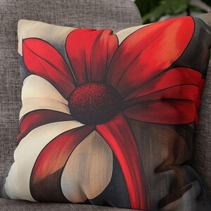 Vibrant Floral Throw Pillow, Colorful Decorative Cushion, Cozy Home Decor, Spring Accent Pillow, Gifts for Flower Lovers