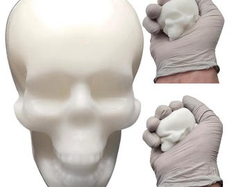 The Skull Buddy Squishy Toy, Anxiety Relief Sensory Fidget, Kawaii Squishies, Stress Ball Reliever, Travel Desk Buddy (Hardness 6-8 Shore A)