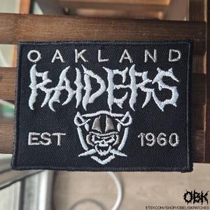 Oakland Raiders - Vegas Raiders Death Metal Style Patch ~ High Quality Embroidered Canvas