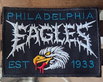 Philadelphia Eagles Death Metal Style  Patch ~ High Quality Embroidered Canvas