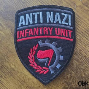 Anti Nazi Badge ~ High Quality Embroidery, Durable Weatherproof Canvas Patch