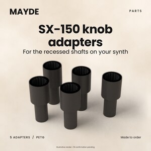 Knob Adapters for Gakken SX-150 Synth – Set of 5 Recessed-Shaft Knob Adapters, 3D Printed in PETG
