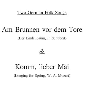 Two German Folk Songs - arr. for intermediate LEVER (and PEDAL) harp TRIO.