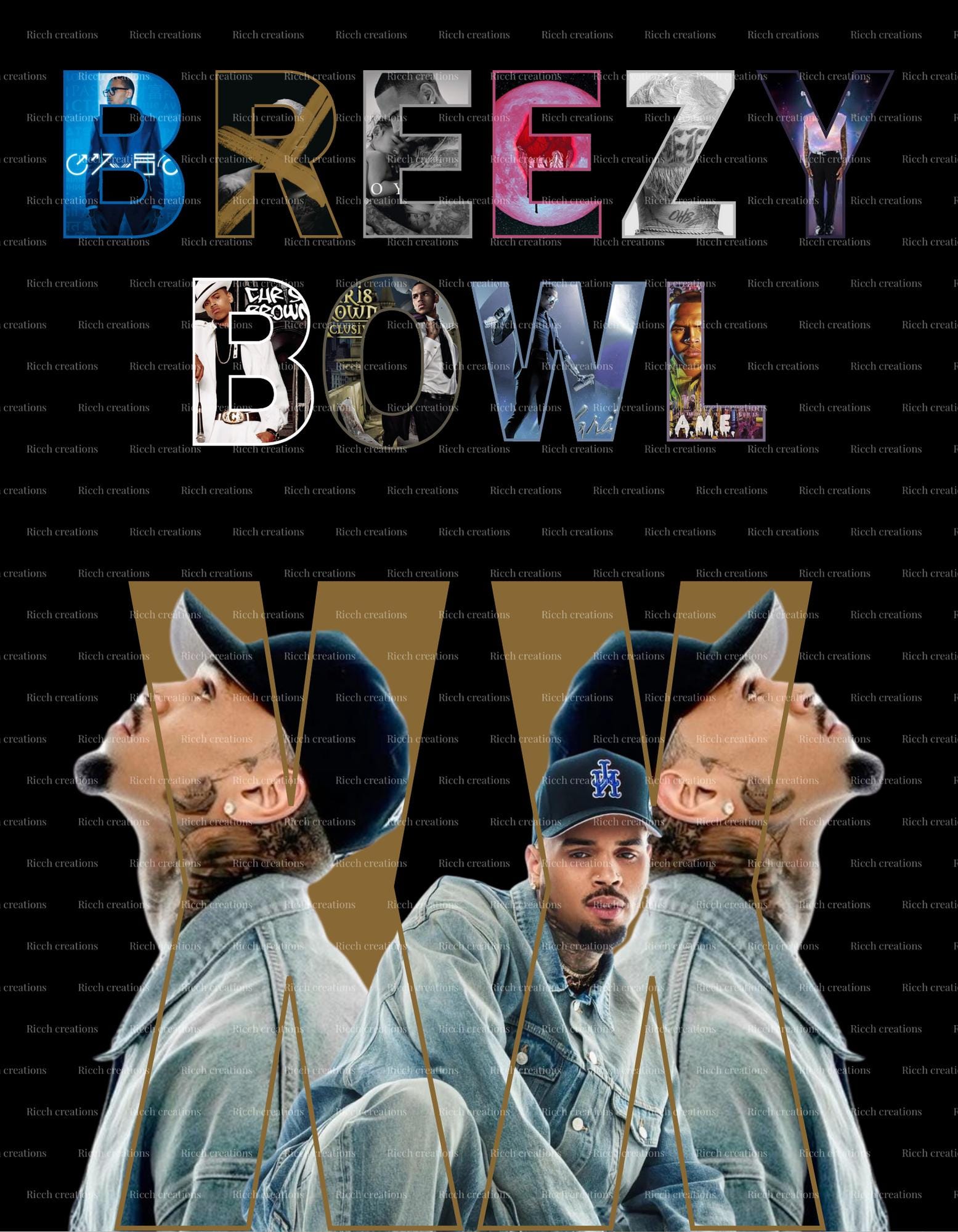 Chris Brown Breezy Bowl Jersey Design PNG: DTF Transfer (Digital Download)