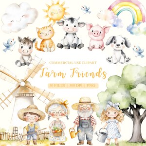 Bauernhof Clipart, Bauernhof Freunde, Niedliche Bauern Clipart, Bauernhof Leben Clipart, Bauernhof Tiere PNG, Cottage Clipart, Baby Tiere, Süße Kuh PNG, Scheune PNG