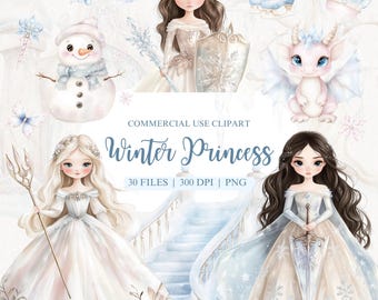 Imágenes prediseñadas de princesa de invierno, Onederland de invierno, princesa de hielo, país de las maravillas de invierno, princesa PNG, imágenes prediseñadas de niña, imágenes prediseñadas de invierno, muñeco de nieve PNG