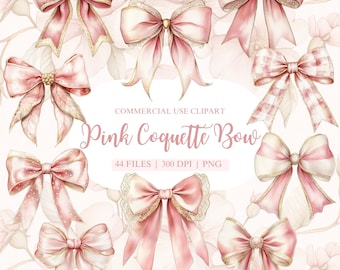 Clipart de lazo rosa, lazo de coqueta PNG, clipart de lazo rosa, lazo rosa de acuarela, clipart de lazo de niña, coqueta PNG, lazo PNG, clipart floral