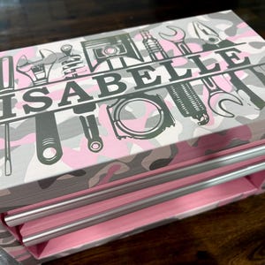 CUSTOM ENGRAVED MINI Toolbox, gift for him/her, veteran, teacher, nurse, mechanic, hairstylist, boy/girl, business, office, craft supply