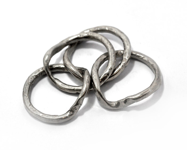 Sterling silver 4 piece puzzle ring Double twist Modern Etsy