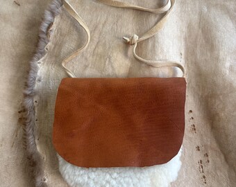 Handmade Sheepskin Bag – Authentic sheepskin and buckskin Leather