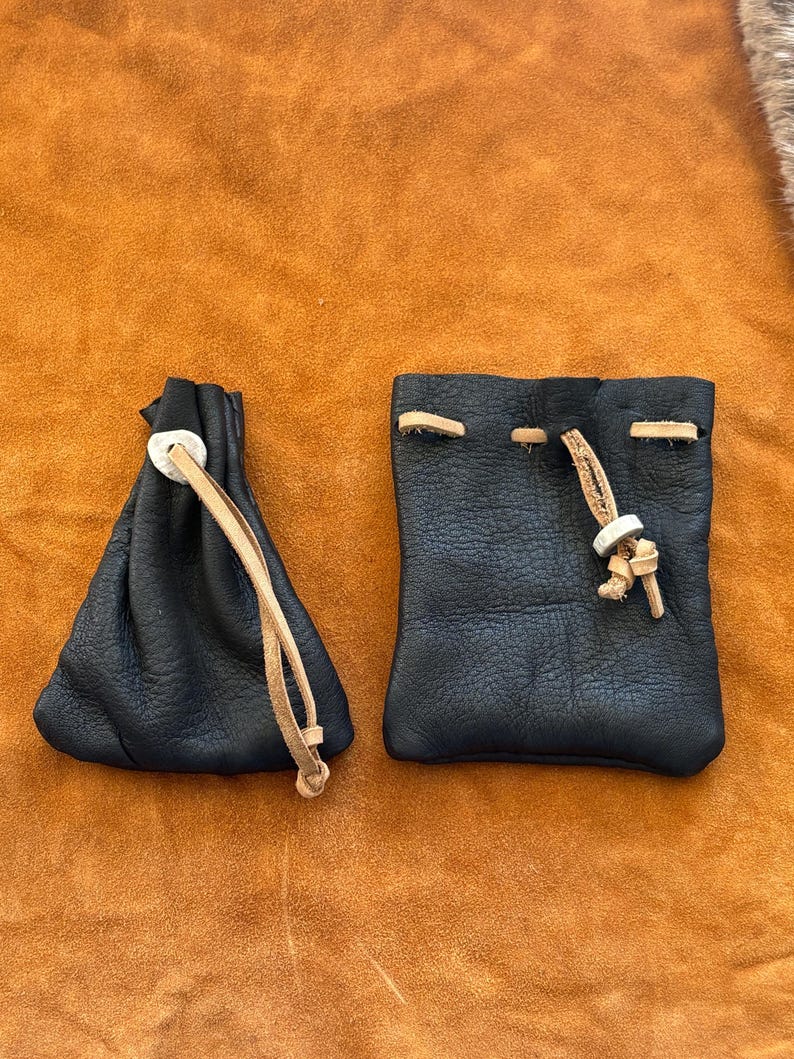 Handmade pouch's Buckskin leather pouch – Authentic Leather, each one is different image 6