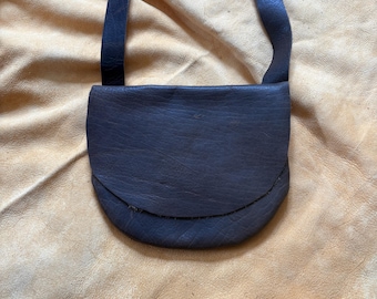 Handmade Buffalo Leather Possible Bag – Authentic Oil Tan Dark Gray