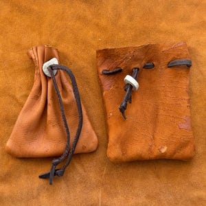 Handmade pouch's Buckskin leather pouch – Authentic Leather, each one is different image 3