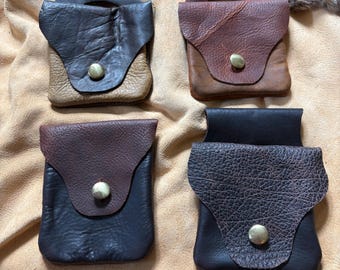 Handmade Leather Belt Bag: Longhunter, Medieval Pouch for Reenactors