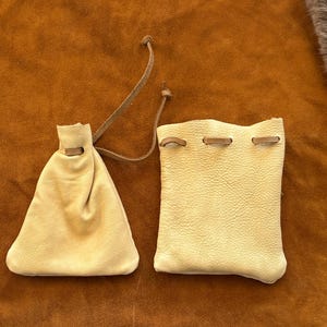 Handmade pouch's Buckskin leather pouch – Authentic Leather, each one is different image 5