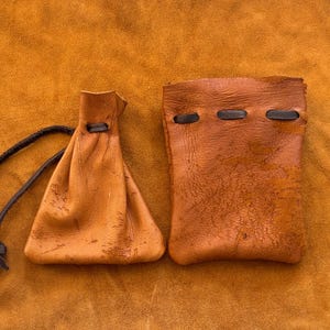 Handmade pouch's Buckskin leather pouch – Authentic Leather, each one is different image 2