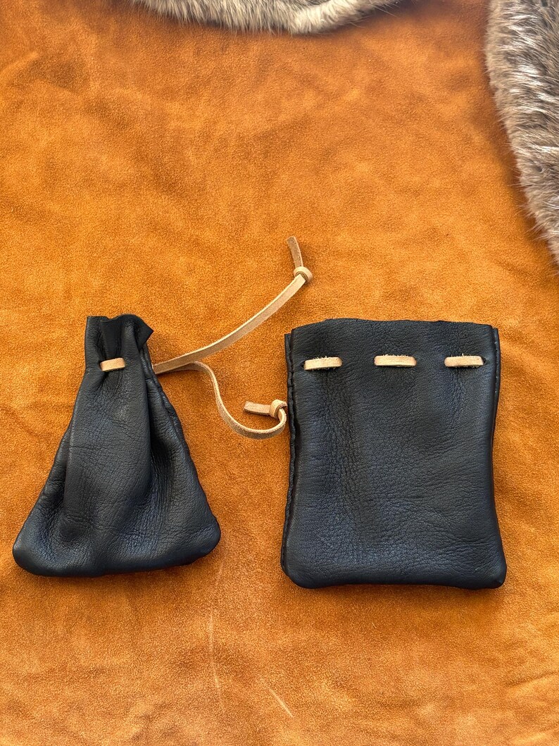 Handmade pouch's Buckskin leather pouch – Authentic Leather, each one is different image 7