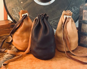 Handmade pouches Buckskin leather pouch – Authentic Leather, each one is different