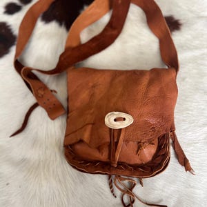 Leather Possible Bag Handmade – Authentic Leather & Deer Antler Button