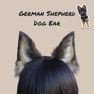 Handmade German Shepherd Dog Ears Headband, Realistic Faux Fur Dog Ears, Cosplay Accessory, Dog Costume Headband