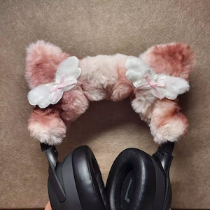 Funda para auriculares con lazo de mariposa y rosa rosa para AirPods Max Sony Bose QC