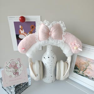Funda para auriculares inspirada en My Melody, de peluche rosa, para AirPods Max, Sony, Bose, Beats, Sennheiser, Razer y Logitech.