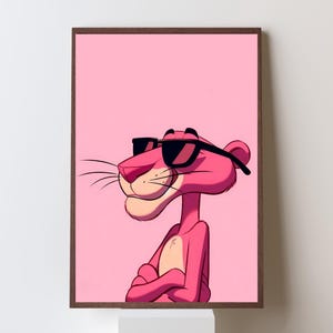 Pink Panther Poster | Pink Panther Wall Art | Retro Cartoon Aesthetic Printable Digital Download
