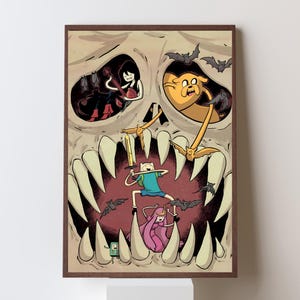 Adventure Time Poster Cartoon Wall Art Printable | Finn and Jake Aesthetic Vintage Digital Download