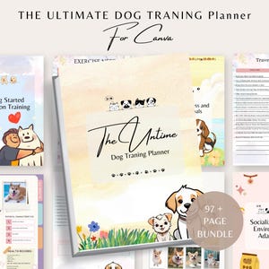 The Untimate Dog Traning Planner | Dog Training Planner | Puppy Training Tracker | Dog Walking | Pet Health | Socialization Checklist