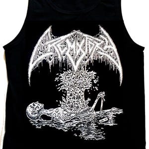 Koszulka z nadrukiem w stylu death metalu z epoki Demo