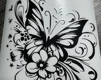 Calcomanía de mariposa, calcomanía bohemia para auto, regalo para ella, calcomanía para auto para mujer, calcomanía de mariposa, calcomanía para laptop