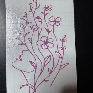 Wildflower Decal, Boho Car Decal, Gift for Her, Car Decal for Women, Wildflower sticker, Waterproof Decal, Laptop Decal