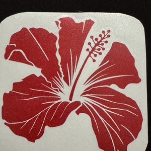 Hibiscus Decal, Boho Car Decal, Gift for Her, Car Decal for Women, Glitter Decal, Waterproof Decal, Laptop Decal, Window Decal