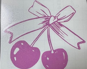 Calcomanía de cerezas para coche, regalo para ella, calcomanía de vinilo, calcomanía para ventana, calcomanía impermeable para coche, calcomanía para computadora portátil