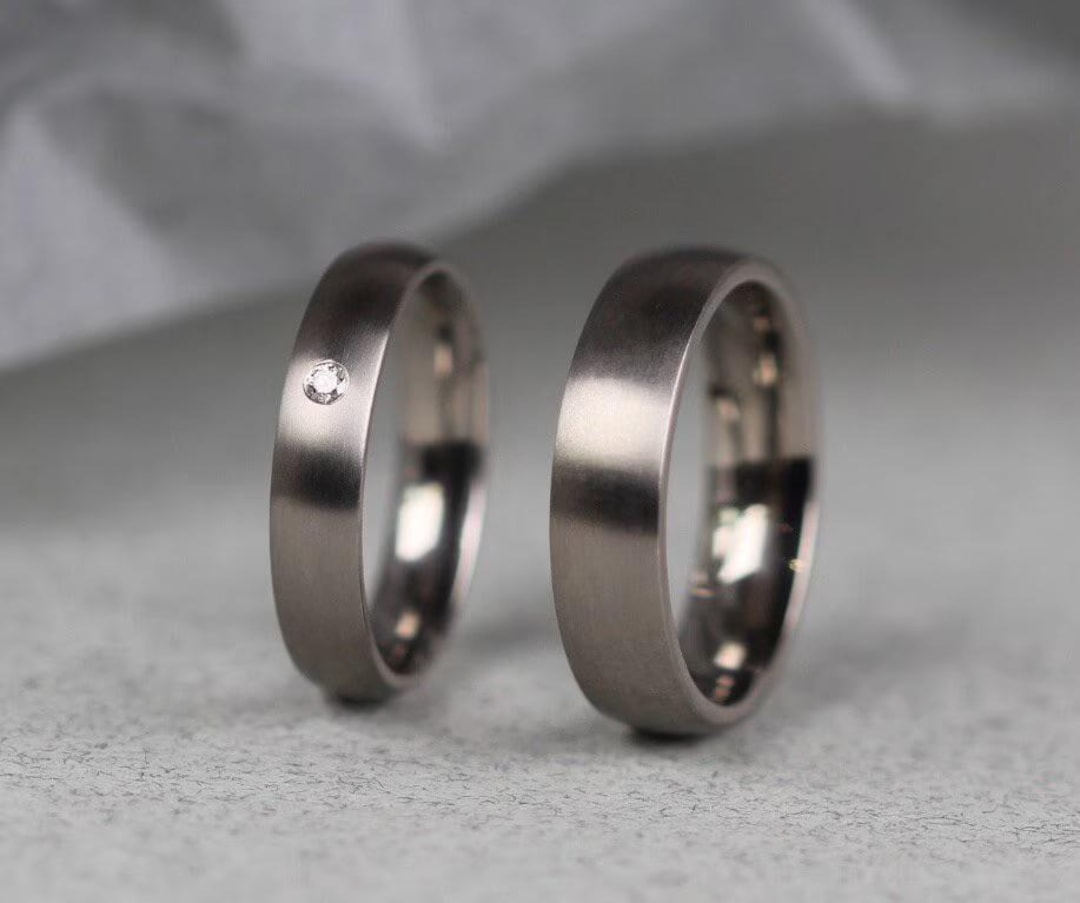 Matching Titanium Rings Titanium Wedding Rings Set. Matt Finish. Matching Wedding Rings Set ...