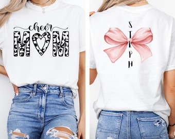 Cheer Mom w /Custom Name & Bow