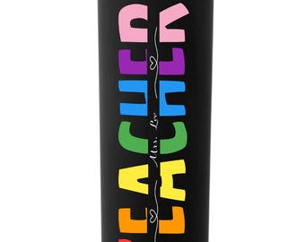 Teacher Tumbler- Rainbow Style