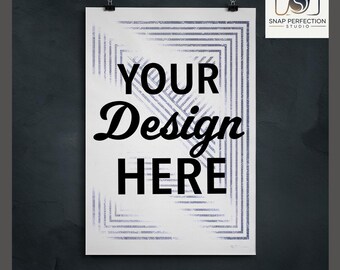 Vertical Poster Mockup, Minimalist Wall Art, PNG JPEG (Digital Download)