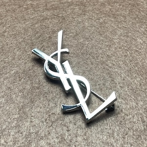 Yves Saint Laurent Wonderful Vintage Silver Tone Brooch Good Condition 90s