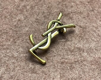 Yves Saint Laurent Wonderful Vintage Gold Tone Brooch Good Condition 90s