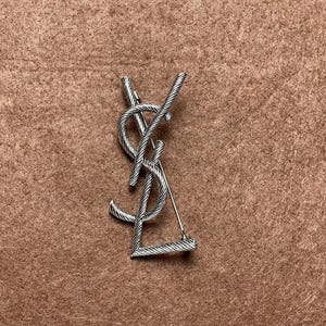 Yves Saint Laurent Wonderful Vintage Silver Tone Brooch Good Condition 90s