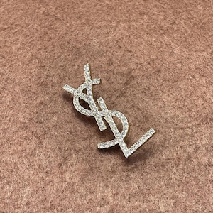Yves Saint Laurent Wonderful Vintage Gold Tone With Stones Brooch Good Condition 90s