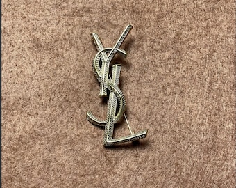 Yves Saint Laurent Wonderful Vintage Gold Tone Brooch Good Condition 90s