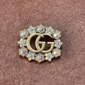 Gucci Wonderful Vintage Brooch With Stones Good Condition 90s