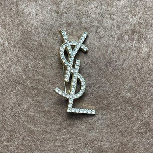 Yves Saint Laurent Wonderful Vintage Gold Tone With Stones Brooch Good Condition 90s