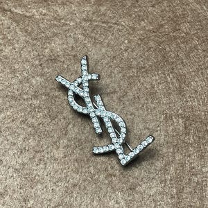 Yves Saint Laurent Wonderful Vintage Silver Tone With Stones Brooch Good Condition 90s