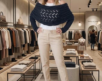 Châle écharpe avec manches longues