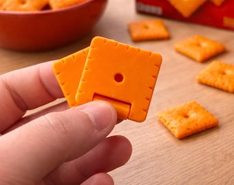 Cheez-It Inspired Fidget Slider | Snack-Themed Sensory Toy | 3D Printed Pocket Clicker