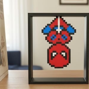 8 Bit Spiderman Display | 3D Printed Pixel Art Collectible | Marvel Desk Decor